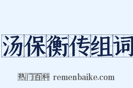 汤保衡传组词是什么意思的图片